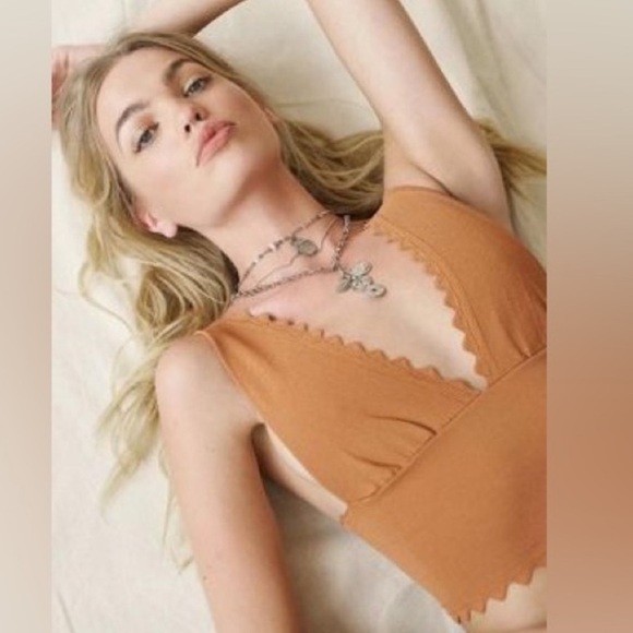 Free People Tan Crop Top - Picture 1 of 5